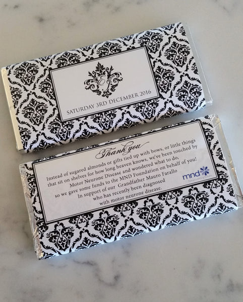 Custom Designed Premium Belgium Mini Chocolate Bar Favors