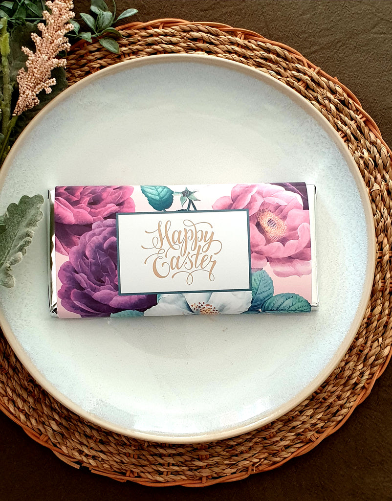 Chocolate bar Happy Easter Floral - madamsousouevents