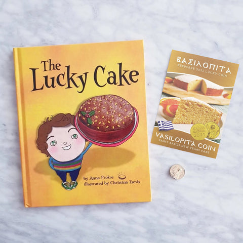The Lucky Cake Book + Free gift 2023 vasilopita coin - madamsousouevents 
