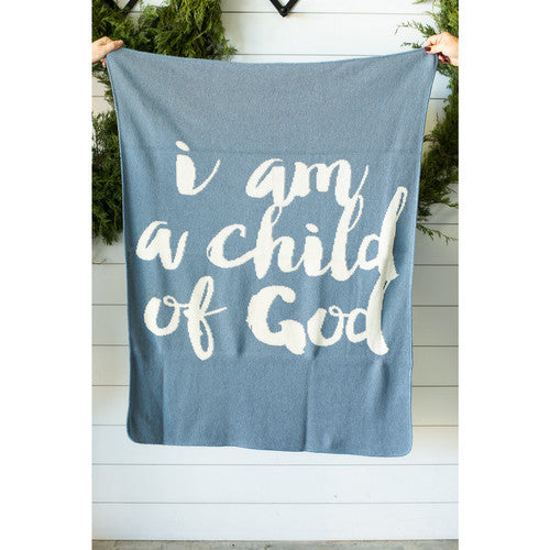 I Am A Child Of God Throw Blanket -  Pacific Blue - madamsousouevents