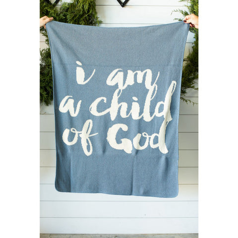 I Am A Child Of God Throw Blanket -  Pacific Blue - madamsousouevents 