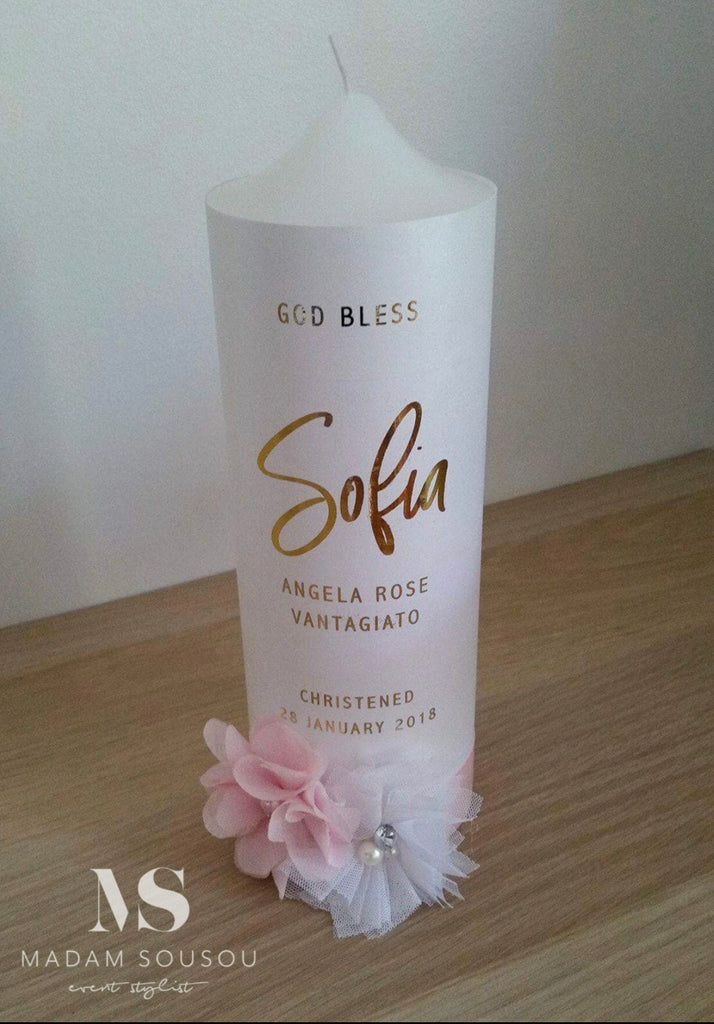 CHRISTENING CANDLE - CATHOLIC - madamsousouevents
