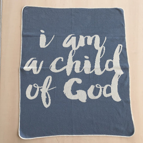 I Am A Child Of God Throw Blanket -  Pacific Blue - madamsousouevents