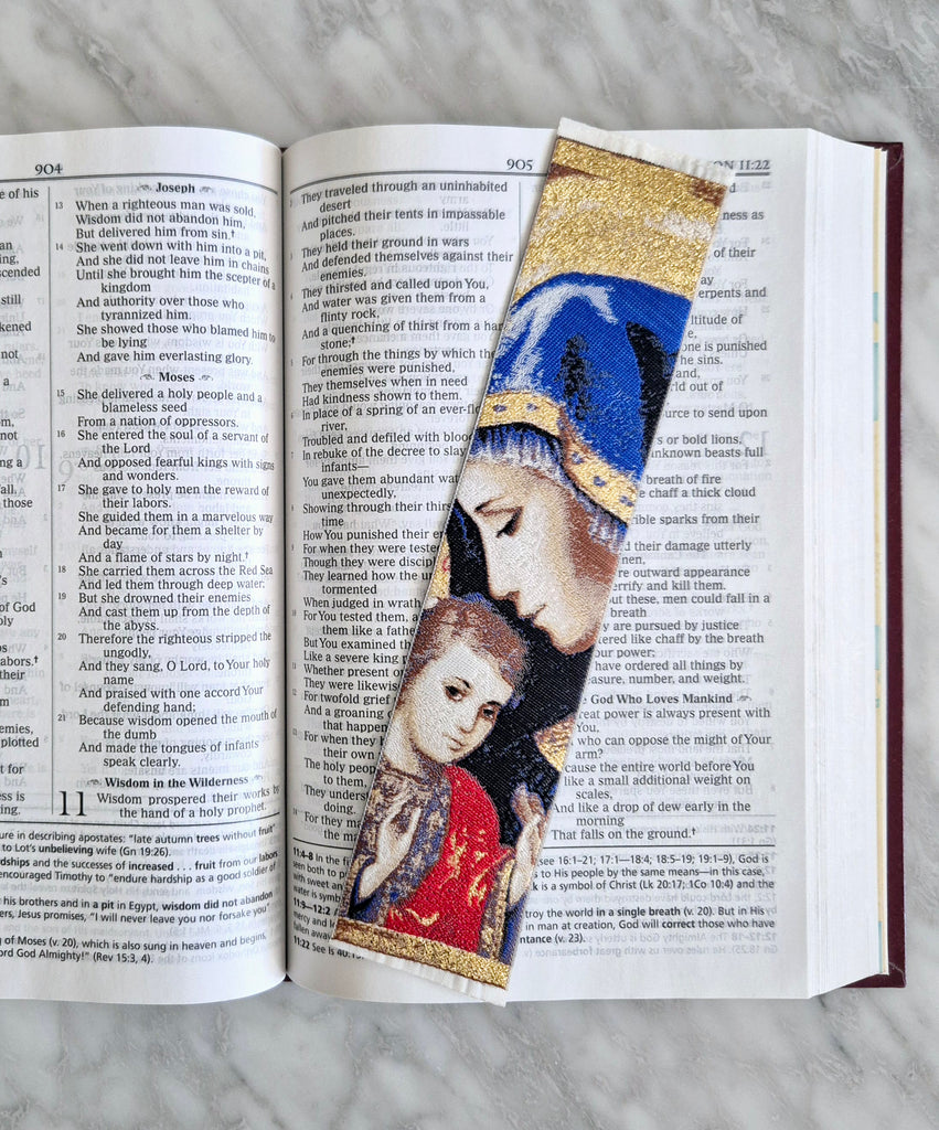 Virgin Mother & child tapestry bookmark madamsousouevents