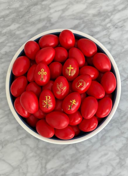 Gold Orthodox Christian Symbols  Easter Red Egg sticker decals - madamsousouevents 