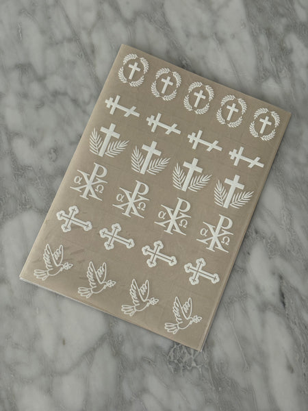 White Orthodox Christian Symbols  Easter Red Egg sticker decals - madamsousouevents 