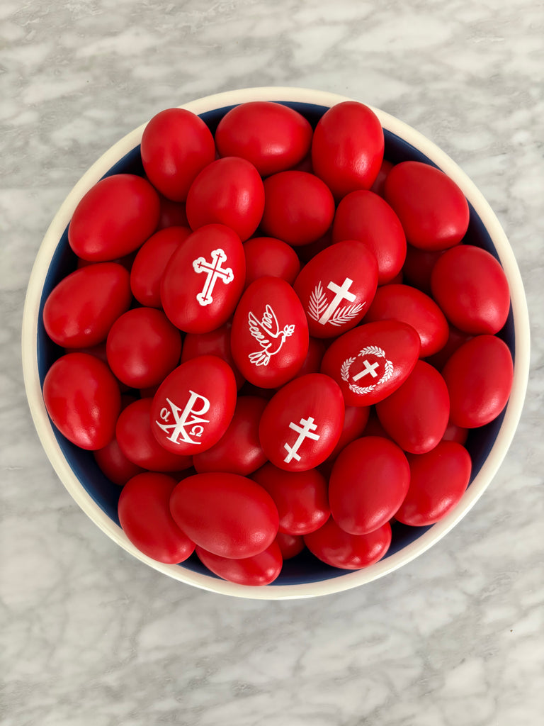 White Orthodox Christian Symbols  Easter Red Egg sticker decals - madamsousouevents 