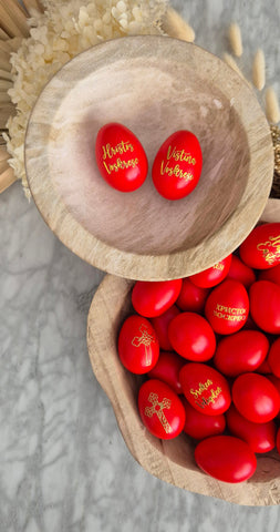 Gold Macedonian English Easter Red Egg sticker decals