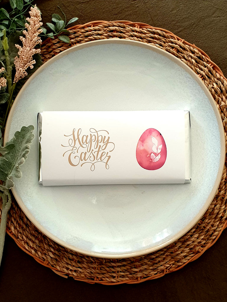 Chocolate Bar Happy Easter Red Egg - madamsousouevents 