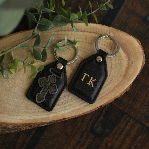 MONOGRAMMED CROSS KEYRING - madamsousouevents 