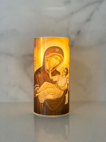 FLAMELESS ICON CANDLE - PANAGIA - madamsousouevents 