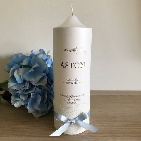 CHRISTENING CANDLE - CATHOLIC - madamsousouevents 