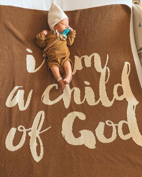 I Am A Child Of God Throw Blanket -  Pacific Blue - madamsousouevents 