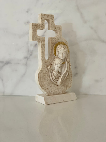 Mother & Child with cross statue - madamsousouevents 