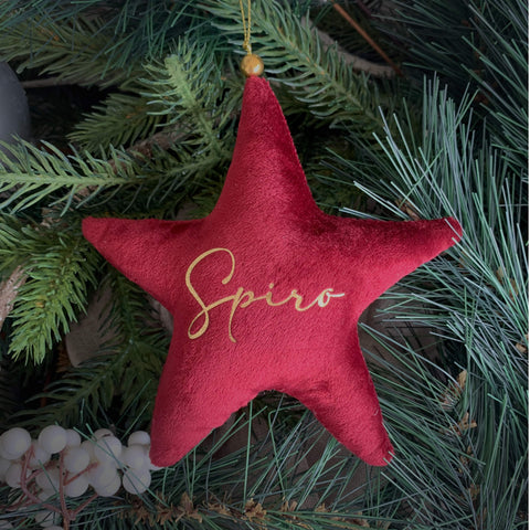 Personalised Velvet Star Christmas Ornament