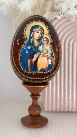 Panagia with Christ Child Egg - Medium - madamsousouevents 